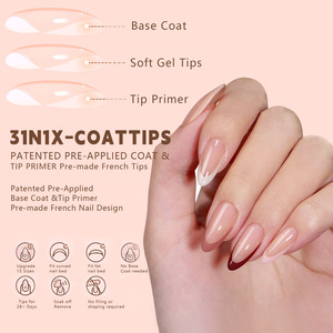 3 <strong>in</strong> <strong>1</strong> Private Label Full Cover French Toe Press on Nail <strong>Tips</strong> Handmade Premade Designed Full Cover Soft Gel Nail <strong>Tips</strong> - Product Image 3