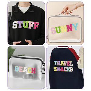 Многоцветные тканевые нашивки с вышитыми буквами и кружевом - Product Image 4