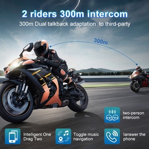 Sistema de intercomunicación para casco de bicicleta, 300m, largo alcance, asistente de voz parlante, cambio de auriculares impermeables para moto - Product Image 5