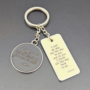 Promocionais liga de zinco redondo retângulo chaveiro logotipo 2D 3D esmalte macio duro Keychain personalizado letras Metal Keychain