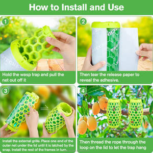 Chingyoo <strong>Wasp</strong> Trap Bee Catcher Outdoor Hanging With 4 Sticky <strong>Bug</strong> Boards,Non-Toxic And Reusable Yellow Jacket Trap For Garden - Product Image 4