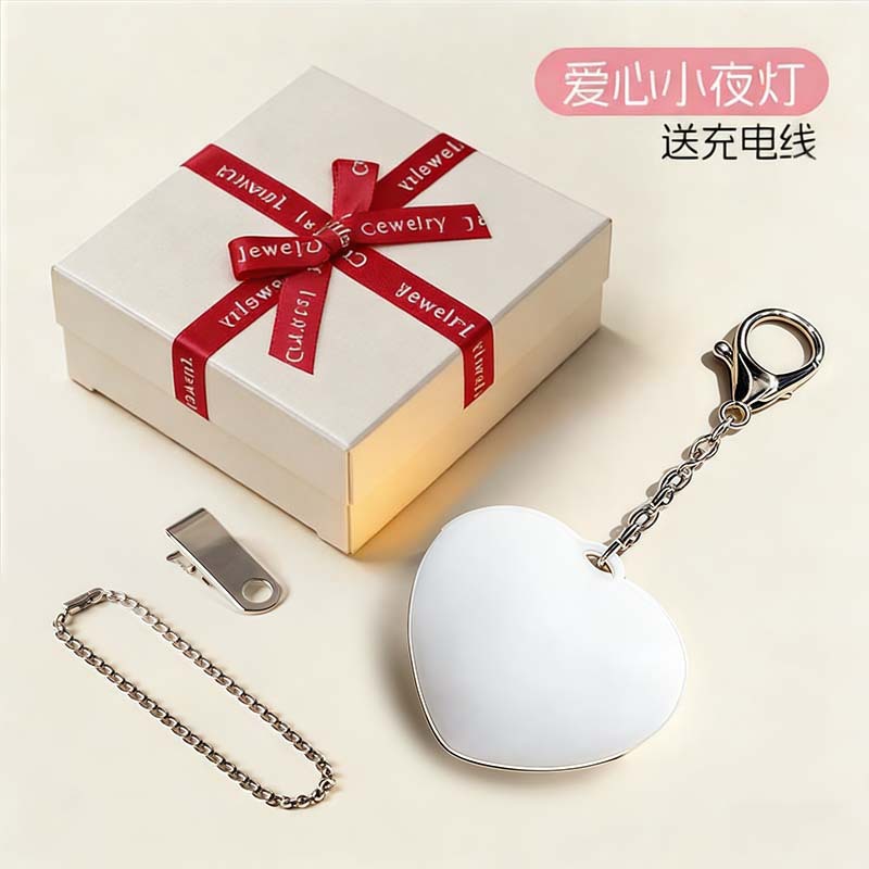 Coffret cadeau cœur blanc double brin