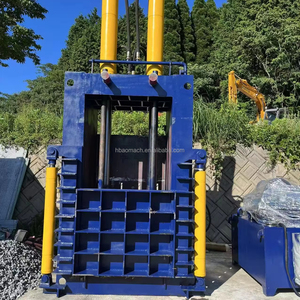 自動紙プラスチックボトルスクラップ金属リサイクルバリングプレスマシンモーター垂直金属