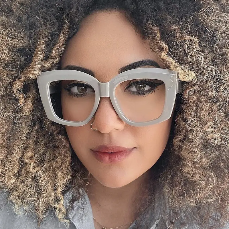 Mode ins übergroße Rahmen Anti Blaulicht Brille Frauen Trend benutzer definierte Logo Brillen Großhandel Retro Lünetten