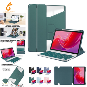 Funda protectora de cuero PU para tableta giratoria de 360 grados con teclado y ranura para bolígrafo Touch Pad - Product Image 4