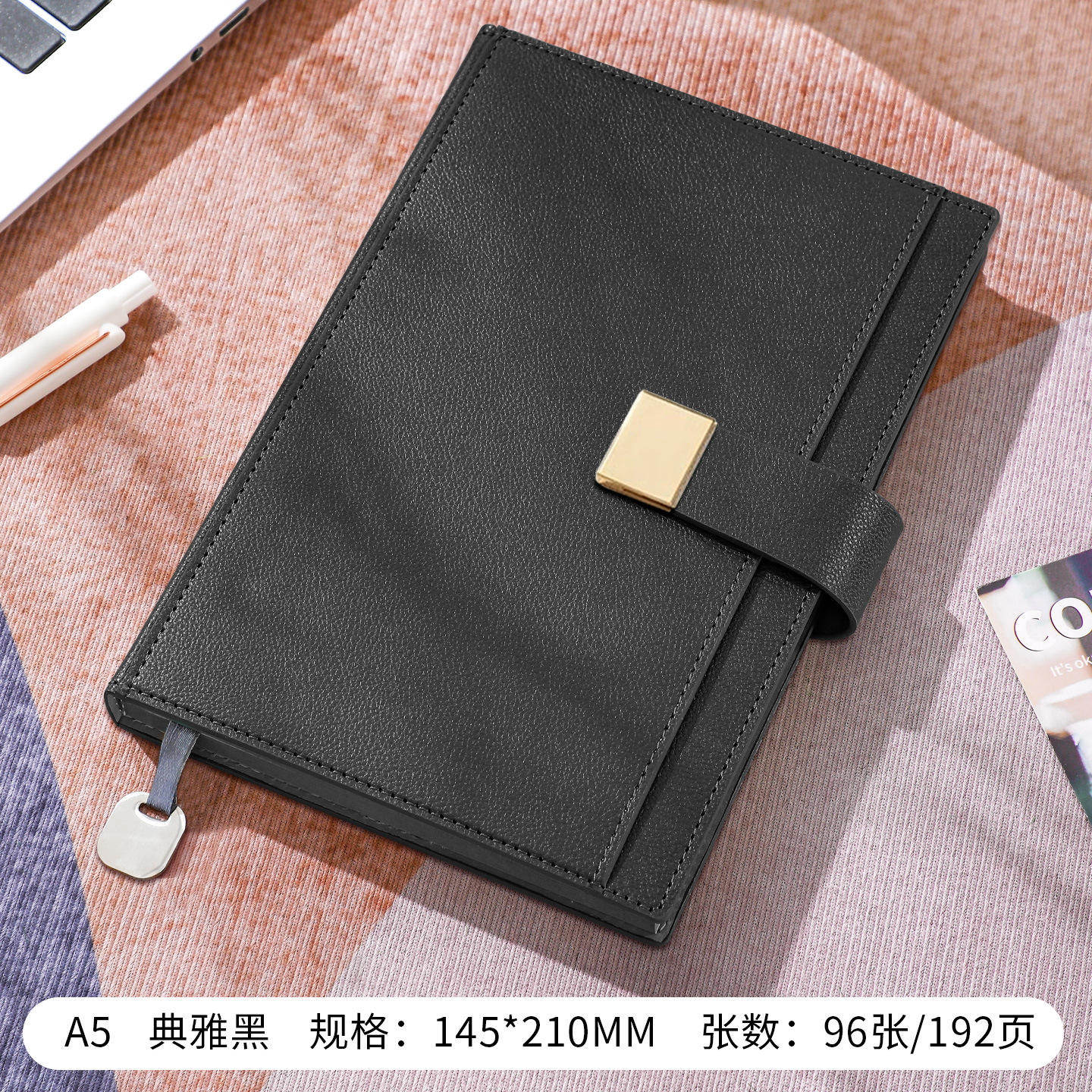 Thickened paper-elegant black-a5 192 pages