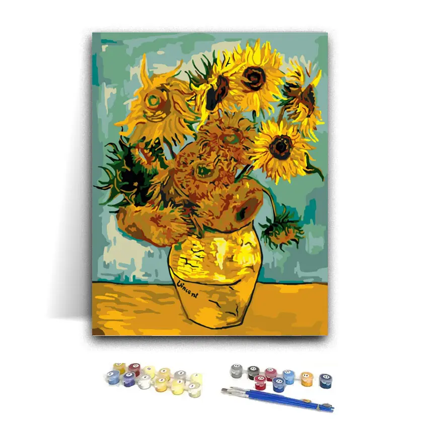 Flowers Custom DIY Paint by Numbers Canvas Still Life Paintings Landscape Oil Digital Painting by Numbers