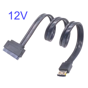 デュアルパワー12Vおよび5VeSATAp急速充電3A/5A ESATA USB2.0コンボから22ピンSATAケーブルメタルフラットケーブル - Product Image 4