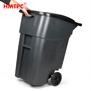 Contenedor de almacenamiento de gran capacidad de 200 litros y 55 galones de estilo estadounidense, cubo de basura de plástico HDPE, cubo de basura para exteriores con alta calidad - Product Image 4