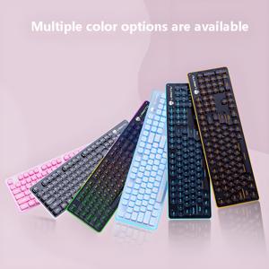 104 teclas con cable sensación mecánica teclado silencioso escritorio portátil Juegos Oficina color puro retroiluminación - Product Image 3