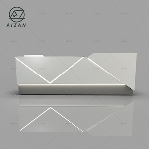 Novo Design Elegante Branco Front Desk Contador Contador De Informações De Superfície Sólida para Hotel Clinic Office Bank School