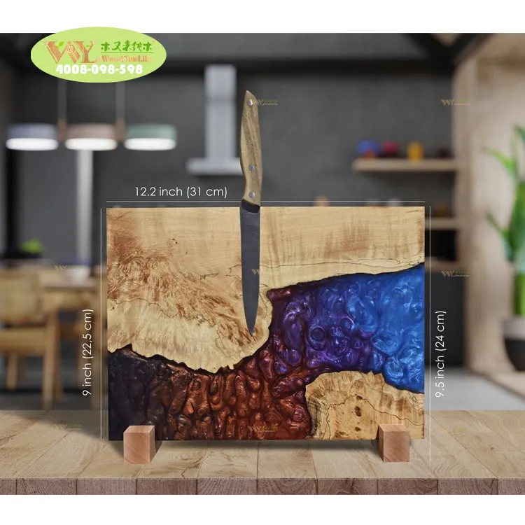 Christmas Luxury Handmade Walnut Epoxy Resin Wood Cutting Board Reversible Charcuterie And Cheese Board