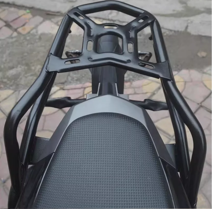 Black carbon steel rear shelf for the Little Swift Dragon 150