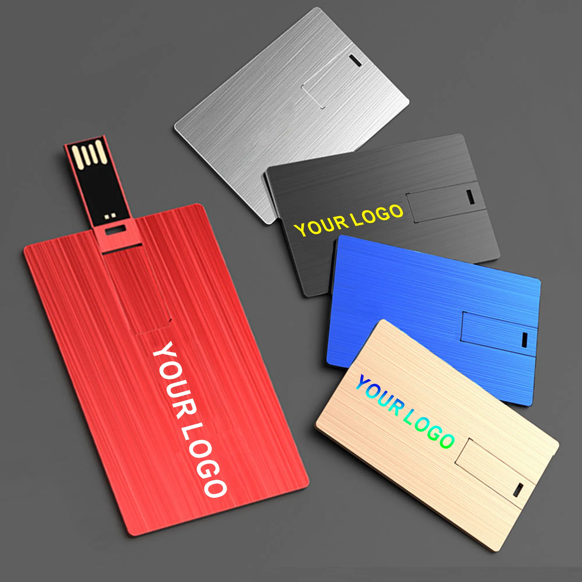 Ultra dünne Metall karte USB 2.0/3.0 Flash-Laufwerk Hoch geschwindigkeit 2GB 4GB 8 GB 16 GB 32GB 64GB 128GB 256GB für Geschenke/Büro/Werbung