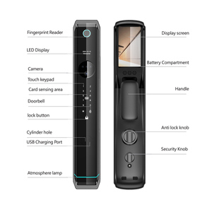 Wifi Tuya APP yüz kimliği kapı kilidi anahtarsız giriş yüz tanıma kilit otomatik gece görüş kamera ön kapı akıllı kilit - Product Image 5