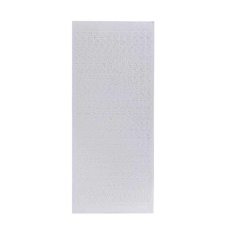 Lettres minuscules blanches