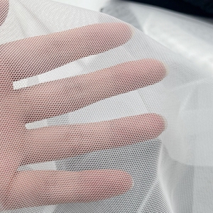 Light Weight Lining 45GSM Knit Custom White 100% Polyester <strong>Hexagon</strong> Tulle <strong>Net</strong> <strong>Mesh</strong> Fabric for Wedding Veil - Product Image 3