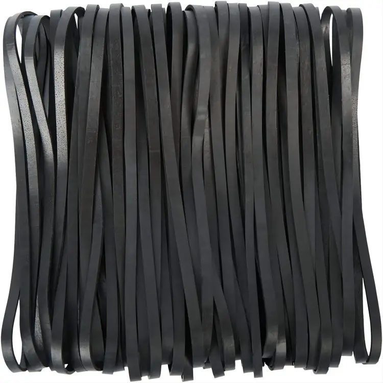 Grand élastique large robuste pour fournitures de bureau poubelle dossiers de fichiers litière bandes de caoutchouc (noir)