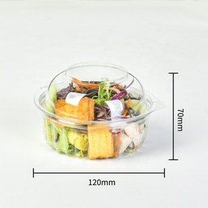Bulat 250ml 8oz sekali pakai berengsel bening plastik mangkuk <span class=keywords><strong>Salad</strong></span> buah segar bening wadah makanan ringan dengan tutup - Product Image 2