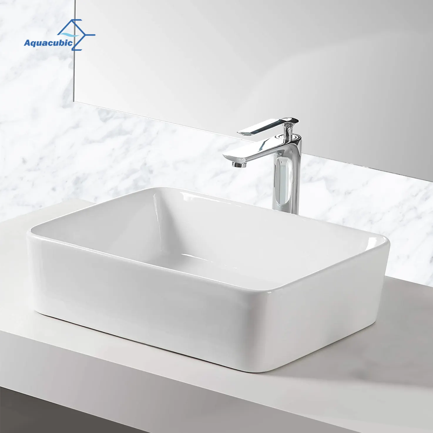 China wholesale vanity washbasin Above counter white ceramic hand wash bathroom basin sink