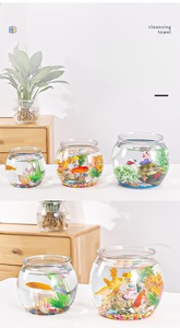 Usmilepet Bát cá nhựa bán chạy nhất bể cá nhỏ để bàn bể cá nhỏ bể tròn chai sáng tạo để trang trí văn phòng tại nhà - Product Image 6
