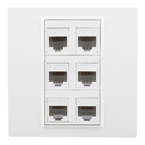 Modello 86 presa per computer a 6 bit 6 porte RJ45 tipo cat6 modulo di rete presa per pannello interruttore cavo - Product Image 1