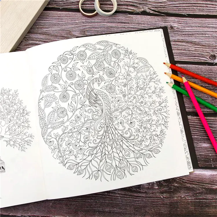 Livre de dessin de fleurs pour adultes, couverture souple personnalisée, mandalas, livre de coloriage, impression pour adolescents