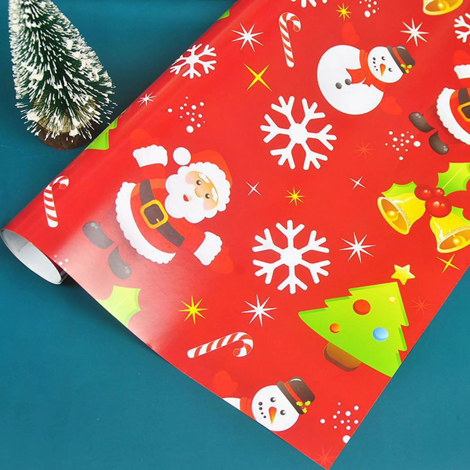 Carta regalo reversibile profumata di buona qualità di natale carta da imballaggio floreale