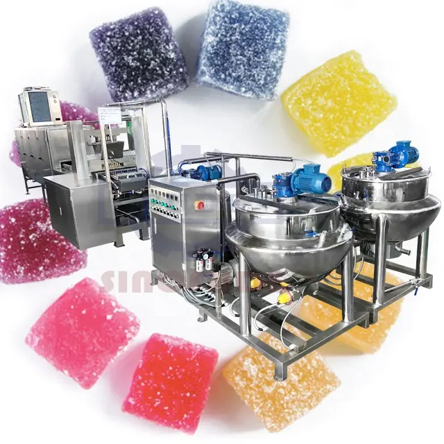 공장 가격 저렴 완전 자동 소프트 젤리 캔디 장비 생산 라인 비타민 구미 곰 예금기 만들기 기계