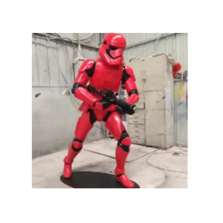 Grande sculpture en fibre de verre Trois soldats blancs Star War-Storm Trooper sculpture statue