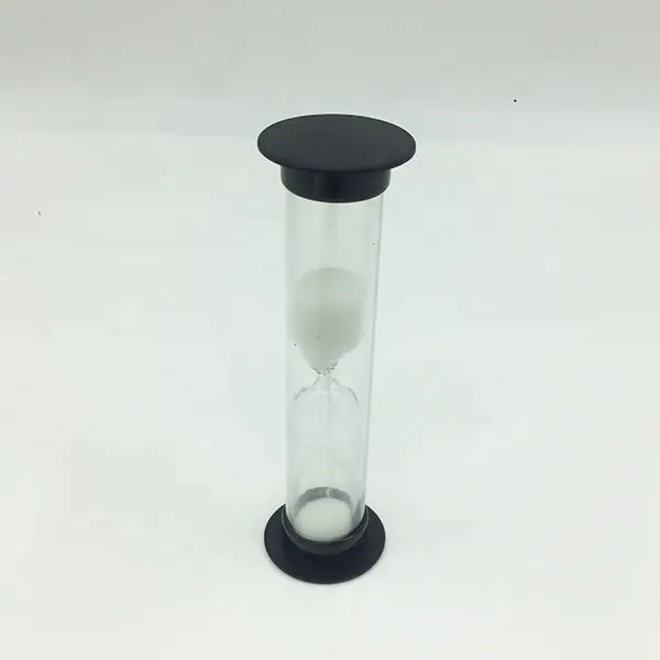 Minuterie de sable en plastique, de couleur noir, pas cher en 60 secondes, 1 minutes