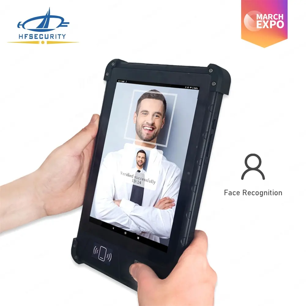 HFSecurity-HF-FP08 portátil y resistente con reconocimiento Facial, Tablet con reconocimiento Facial opcional, Android, SDK