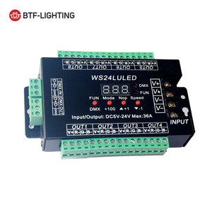 DC5V-24V 36A 8 портов RGB Цифровой дисплей декодер 24ch dmx512 Контроллер WS24LULED - Product Image 1