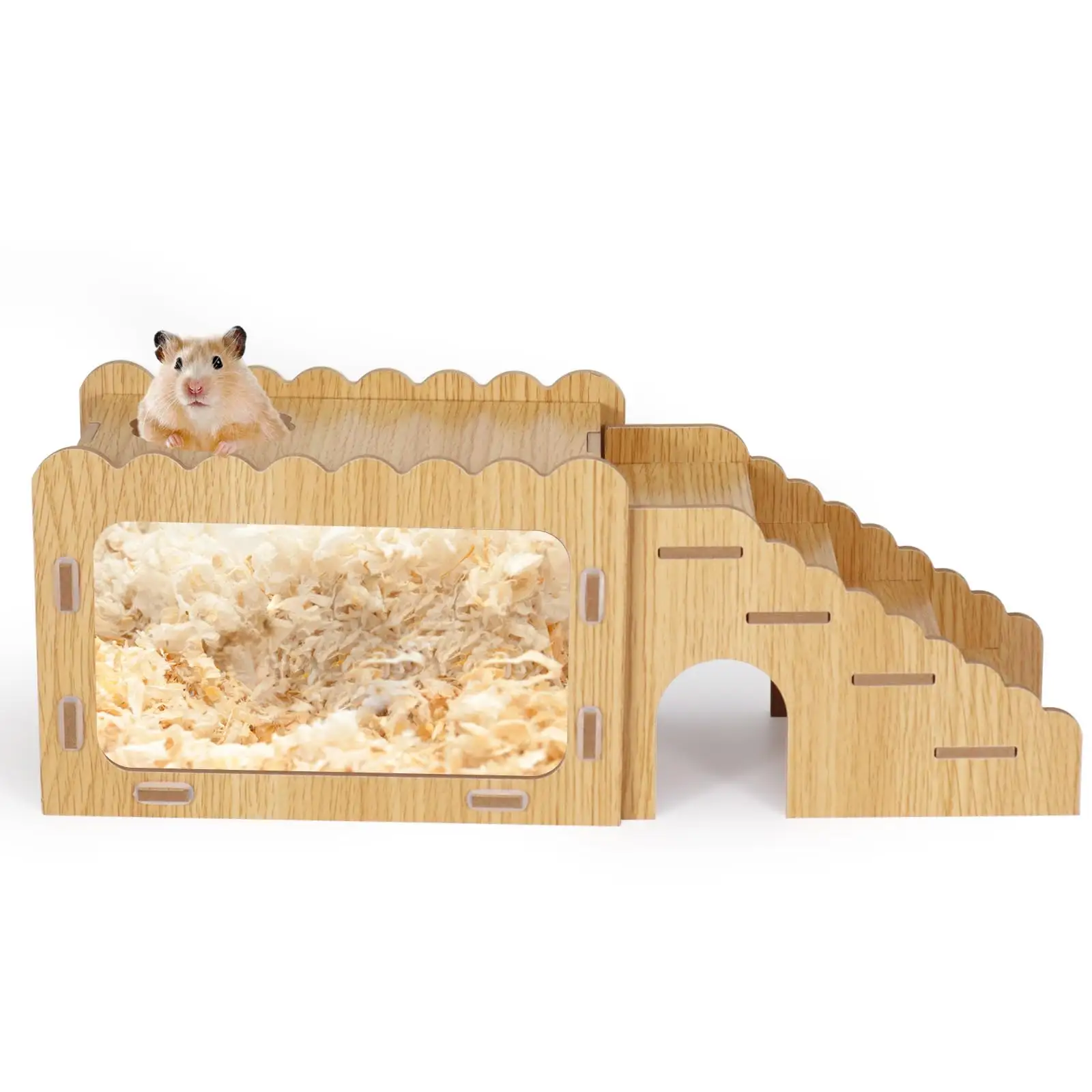 Hamster-Schürfkasten kleines sichtbares Hamster-Schürzzimmer Holz-Hamsterhaus mit Acryl-Transparentbrett