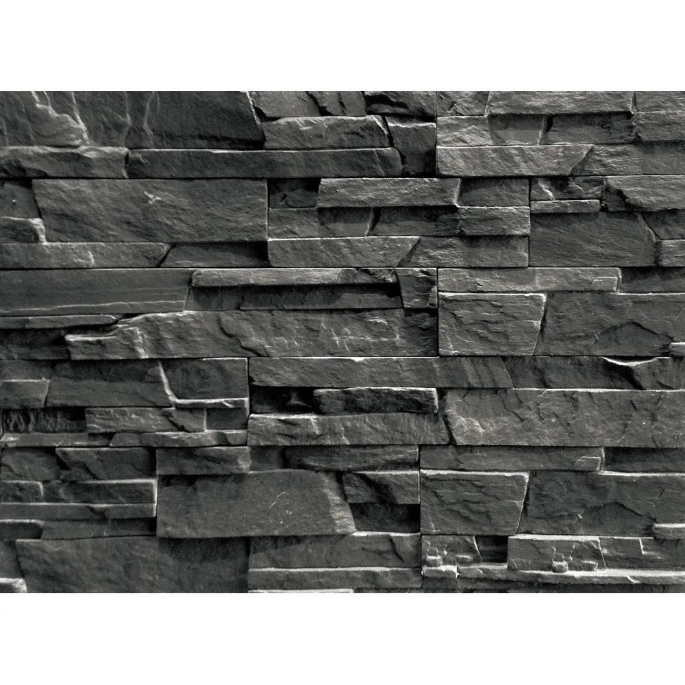 Barato alta qualidade cultura de slate preto telha de pedra para casa painéis revestimento parede exterior para vila e casa