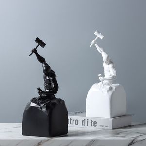 Özel modern basit ev ofis dekor masa süs el sanatları soyut sanat şekil heykeli reçine kendinden yapılmış adam heykel - Product Image 2
