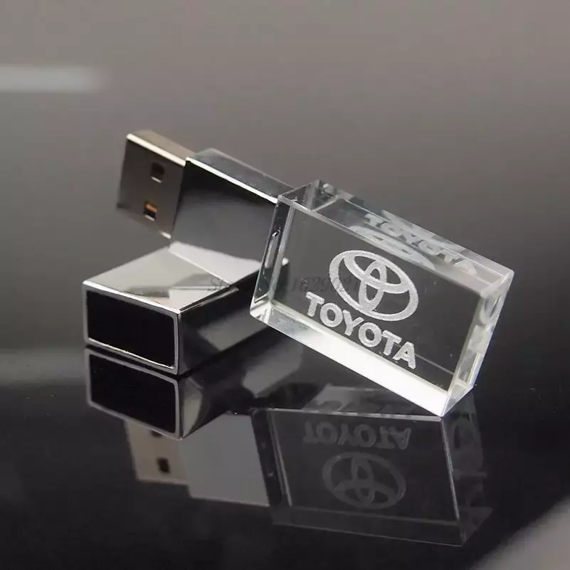 Ücretsiz özel 3D lazer logo memory stick metal usb kristal USB Flash sürücü ile Led ışık ahşap USB flash sürücü hediye kutusu ile