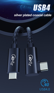 Thunderbolt kablosu için PD100W L boyutu usb tipi c koaksiyel kablo akıllı emark çip 40Gbps usb veri kablosu - Product Image 3