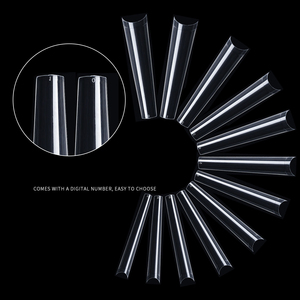 504 pcs không C đường cong móng tay tự nhiên lời khuyên dài thẳng seameless rõ ràng Acrylic vuông Nail tip không C đường cong XXL - Product Image 5