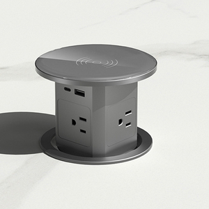 Enchufe de cocina de 4 salidas para el hogar inteligente, enchufes emergentes neumáticos de mesa ocultos con toma de corriente de carga inalámbrica - Product Image 2