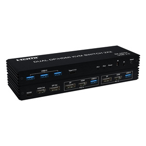 Dual DP/<strong>HDMI</strong> 8K 60Hz KVM <strong>Switch</strong> 2x2 <strong>2</strong>-in-<strong>2</strong>-out USB 3.0 Audio &amp; Video Accessory for Computer Monitor Keyboard Mouse - Product Image 1