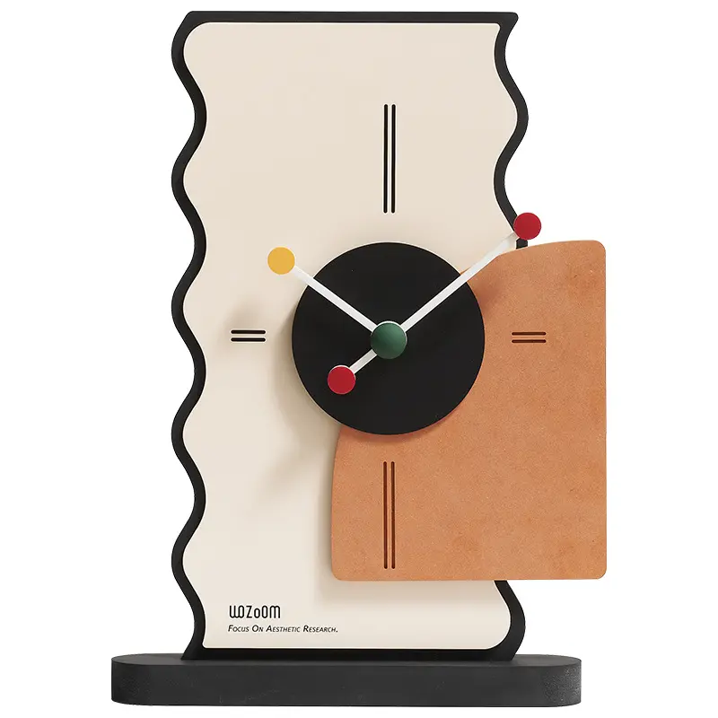 Reloj de mesa silencioso de madera Simple nórdico, adornos para sala de estar, mueble de TV, dormitorio, oficina, decoración de escritorio, arte creativo para el hogar