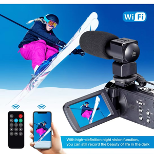 Cámara 4K Cámara digital de alta definición Grabadora de video con micrófono y pantalla táctil - Product Image 4