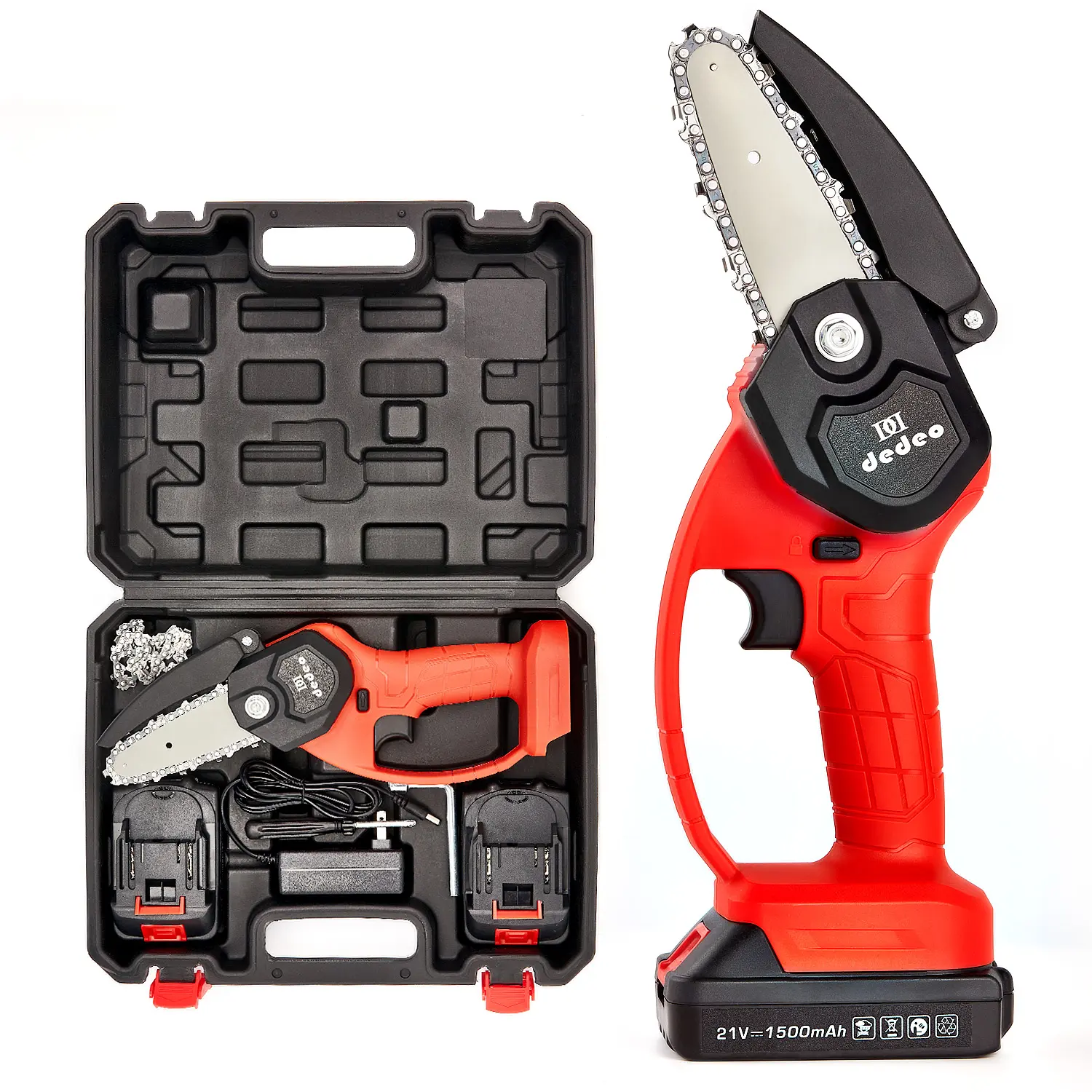 Portable 21V Li-ion Battery Operated Manual Hand Electric Cutting Mini Cordless 4inch Wood Chain Saw ice crusher