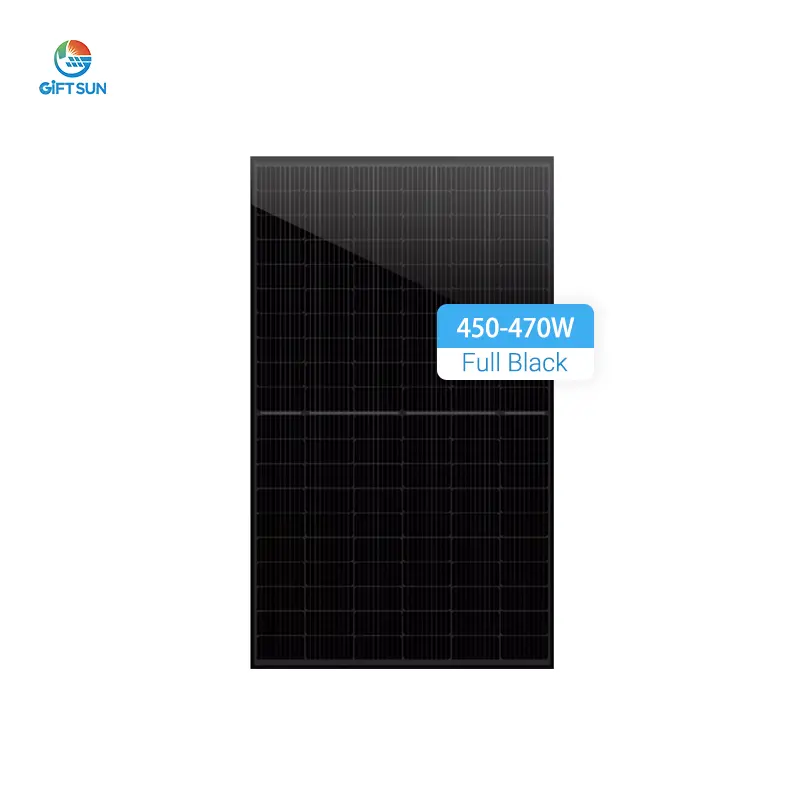 Full Black Monocrystalline Solar Panels 450W 460W 470W Mono Perc Half Cut Solar Photovoltaic Panels