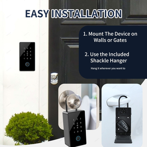 TTlock duvara monte taşınabilir büyük kapasiteli Keybox güvenlik kilidi güvenli dijital kod App kontrol araba dış için akıllı anahtar kutu - Product Image 3