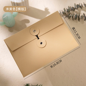 彩色复古牛皮纸信封口袋文件夹信封口袋，带纽扣和细绳封口 - Product Image 2