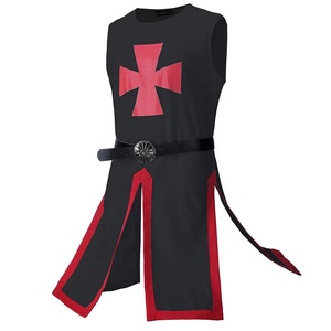 经典中世纪成人万圣节服装骑士圣殿骑士制服十字军服装