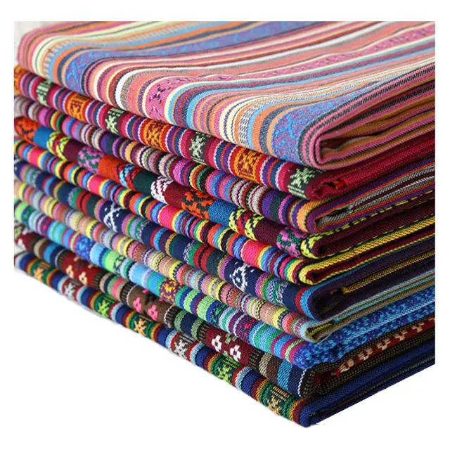 Tecido de poliéster usado toalha cortina de mesa, sapatos de sofá estilo étnico artesanal faça você mesmo, decoração têxtil de casa 21s