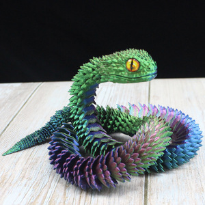 Yixuan 3D impresión completa articulación dinámica Viper simulación animal escritorio pantalla regalo puesto explosivo modelo de juguete para niños - Product Image 6